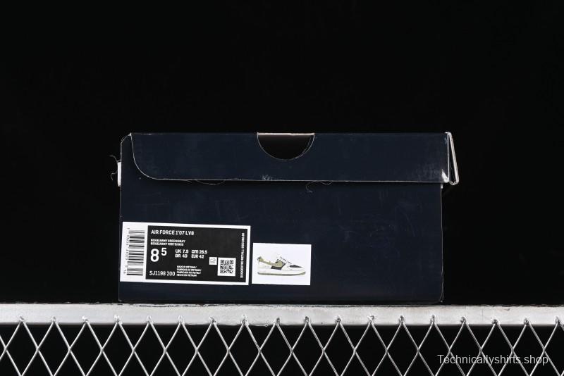 Nike Air Force 1 '07 Low Dior Collaboration - White Green Drawstring Casual Sneakers - SJ1198-200