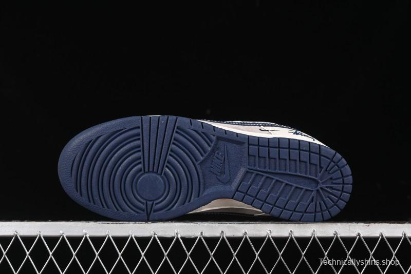 Nike SB Dunk Low Stussy Anniversary High-End Custom Sneakers with Blue Swoosh - SJ1089-003