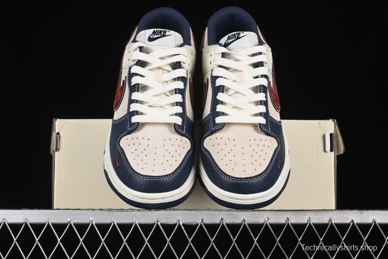 Nike SB Dunk Low The North Face Collaboration - Two-Tone Red Brown Swoosh Anniversary Custom Low-Top Casual Skate Shoes - DJ2024-036