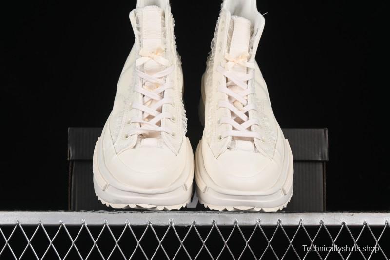 Converse Lifestyle Run Star Legacy Platform High Top Canvas Shoes with Mini Bow and Lace Trim - A10027C