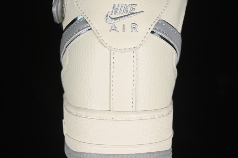 Nike Air Force 1 '07 Mid Casual Sneakers in Light Grey with 3M Reflective Details and Crystal Outsole - XL0236-232