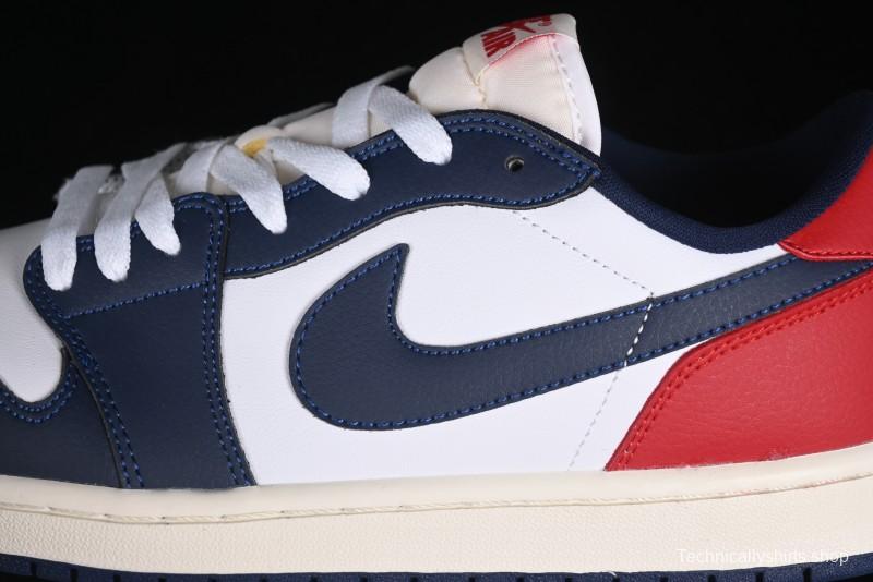 Nike Air Jordan 1 Low OG "Howard University" Casual Sneakers with Blue Toe and Red Heel - HQ2993-100