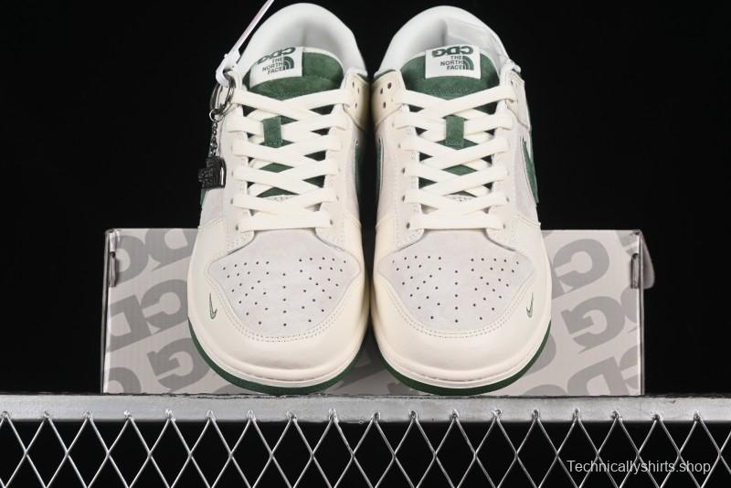 Nike SB Dunk Low The North Face Collaboration - Pig Leather Green Swoosh Anniversary Custom Low-Top Casual Skate Shoes - DQ1098-511