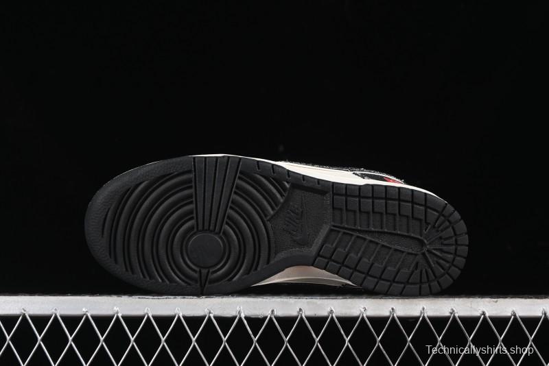 Nike SB Dunk Low Levi's Collaboration - Black Printed Denim Anniversary Customized Low-Top Casual Sneakers - XX2025-109