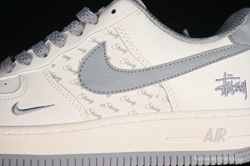 Nike Air Force 1 '07 Low Stussy Collaboration - Brushed Grey Low-Top Casual Sneakers - XZ3328-005
