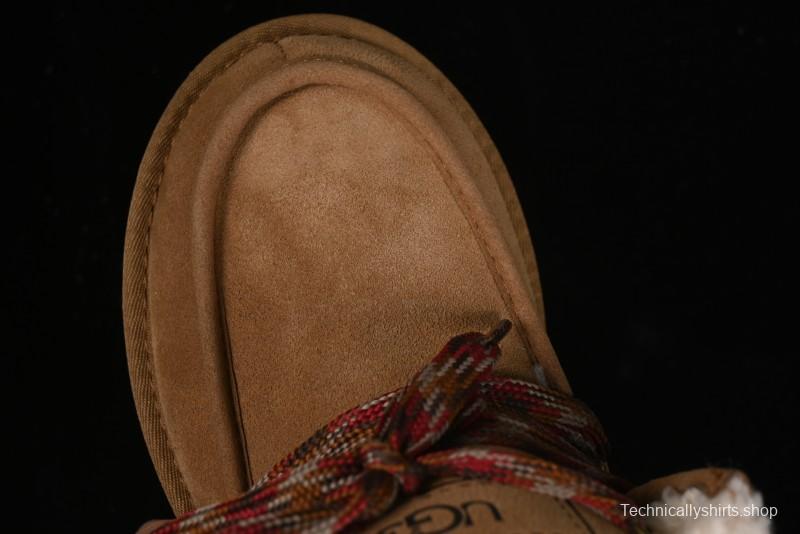 UGG Classic Mini II Fur Lace-Up Platform Short Boots with Treadlite Outsole - 1143954