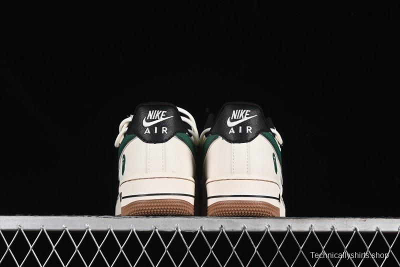Nike Air Force 1 '07 Low Bape Collaboration - Beige Green Gum Pull Tab Casual Sneakers SJ1198-100