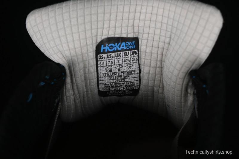 Hoka Mafate Three 2 Ultra-Lightweight Cushioned Trail Running Shoes with Vibram Outsole - 1141572 BHK