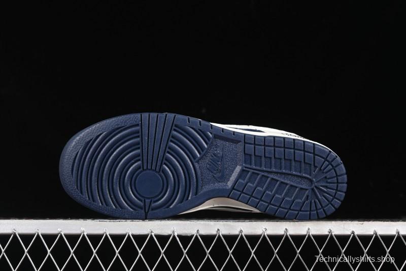 Nike SB Dunk Low LV Collaboration - Light Blue Denim Print Anniversary High-End Custom Low-Top Casual Skate Shoes - XB3802-359