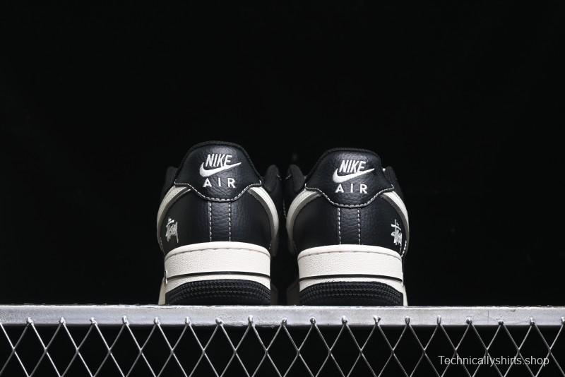 Nike Air Force 1 '07 Low Stussy Collaboration - All Black Low-Top Casual Sneakers - XZ6188-311