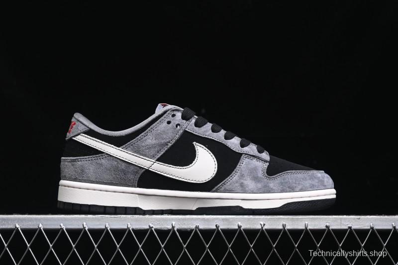 Nike SB Dunk Low Supreme Collaboration - Carbon Black Grey Pig Anniversary High-End Custom Low-Top Casual Skate Shoes - XX3186-206