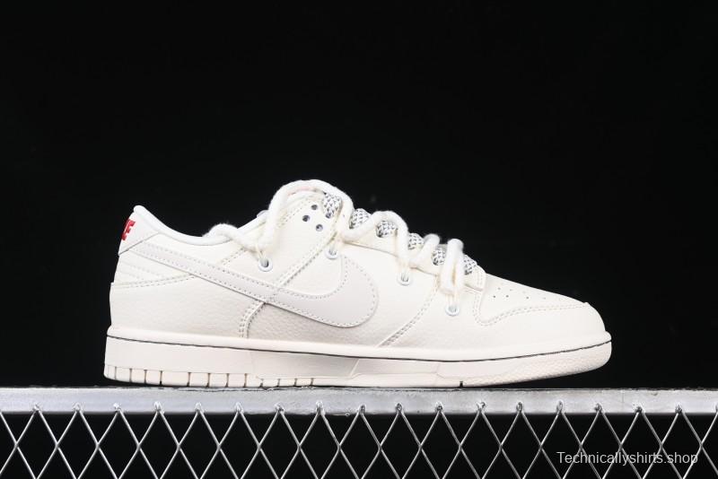 Nike SB Dunk Low x The North Face x Supreme Series - Strap Beige White Hook Anniversary High-End Custom Low-Top Casual Skate Shoes - YX5066-229
