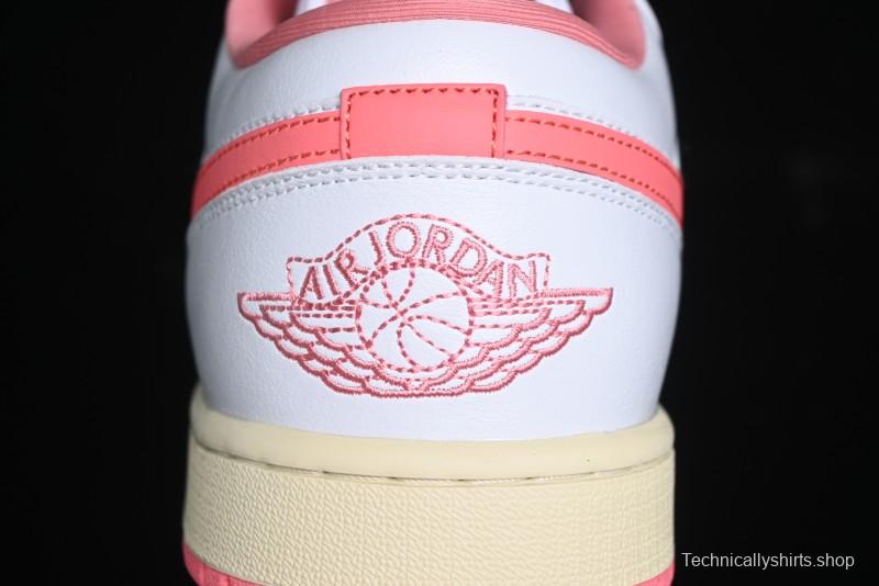 Nike Air Jordan 1 Low AJ1 White Pink Low-Top Casual Sneakers - DC0774-109