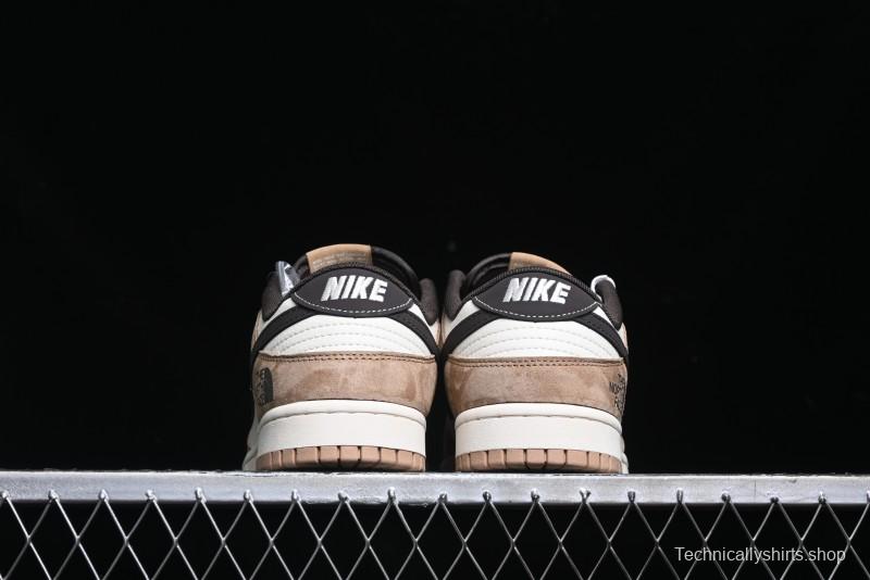 Nike SB Dunk Low The North Face Collaboration - Black White Brown Anniversary High-End Custom Low-Top Casual Skate Shoes - XS1086-004