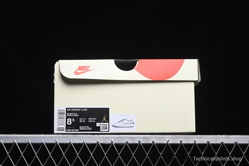 Nike Air Jordan 1 Low Stussy Collaboration - Premium Custom Retro Basketball Shoes with Blue-Grey Accents - DM9188-006