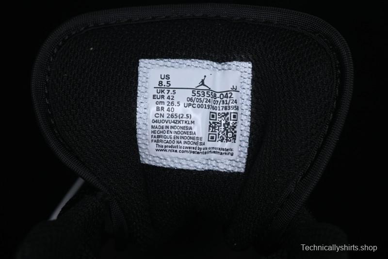 Nike Air Jordan 1 Low Retro Basketball Shoes Black Blue - 553558-042