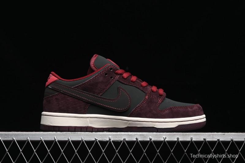 Nike SB Dunk Low Bordeaux Red Skate Shoes Collaboration with Riot Skateshop - FZ1289-200