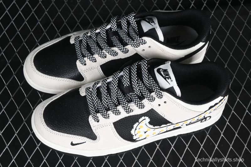 Nike SB Dunk Low Lightning Collaboration Daisy White Swoosh Anniversary Custom Low-Top Casual Skate Shoes - DJ2024-073