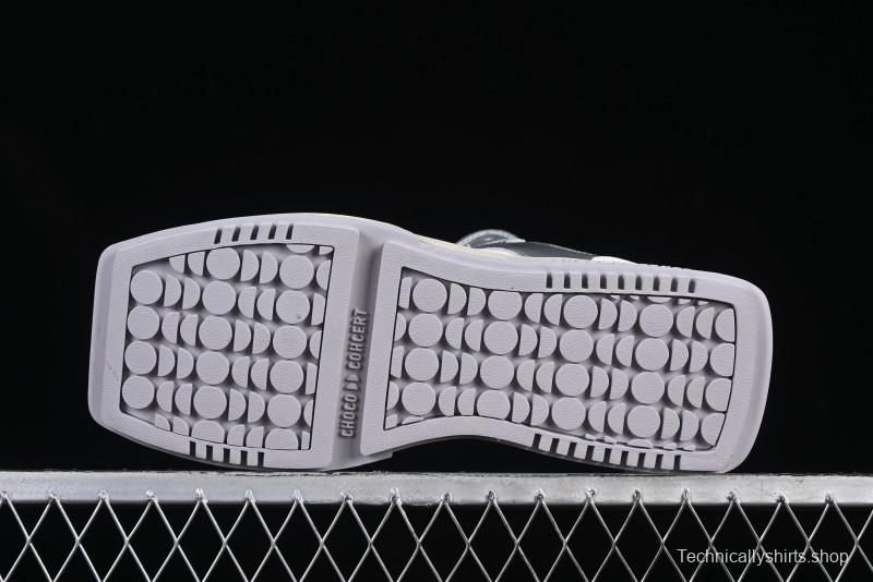 Choco Concert Leather Asymmetrical Fashion Sneakers Silver White - AJE5