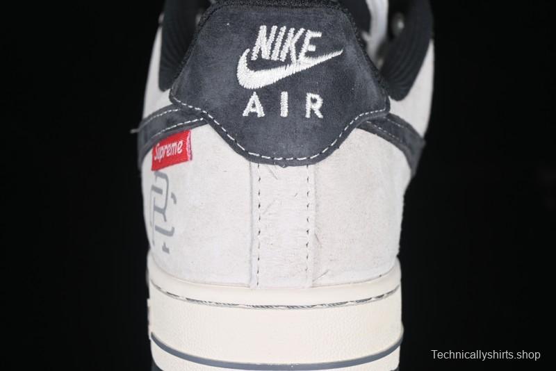Nike Air Force 1 '07 Low Champion Collaboration Dual-Tone Grey Swoosh Triple Mini Swoosh Low-Top Casual Sneakers - SJ6698-022