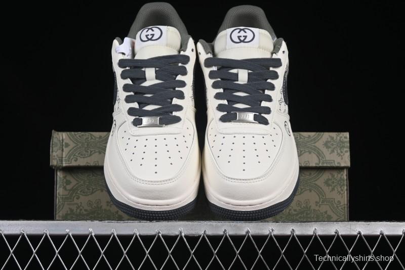 Nike Air Force 1 '07 Low Gucci Collaboration Beige Grey Pattern Low-Top Casual Sneakers - XZ6188-723