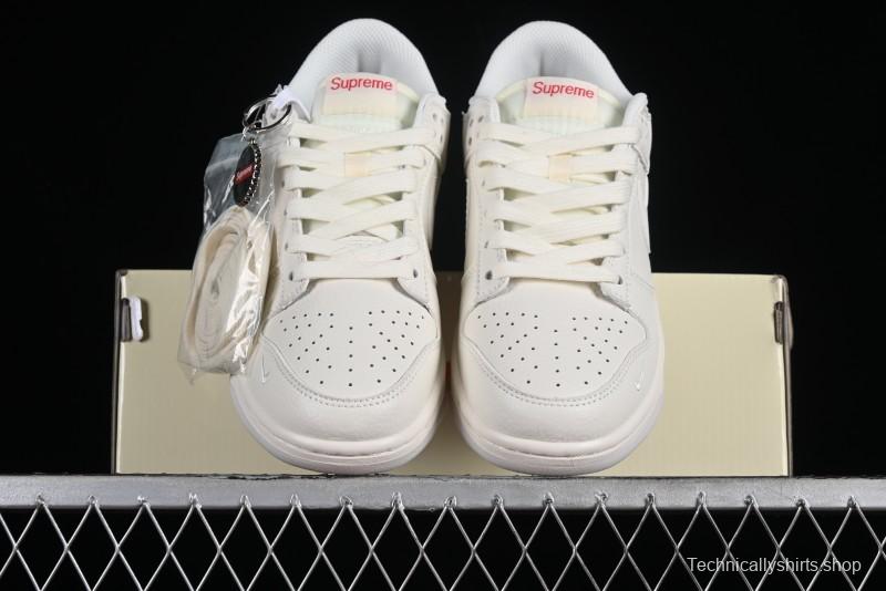Nike SB Dunk Low Supreme Collaboration - Double Swoosh Anniversary Custom Low-Top Casual Skate Shoes - BB8675-104