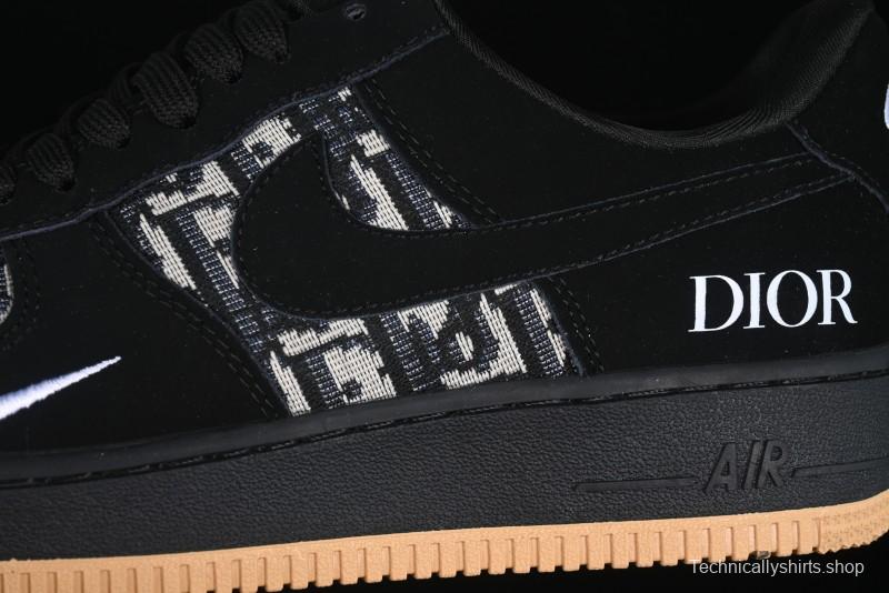 Nike Air Force 1 '07 Low Dior Collaboration Black Gum Knit Casual Sneakers - KK1988-058