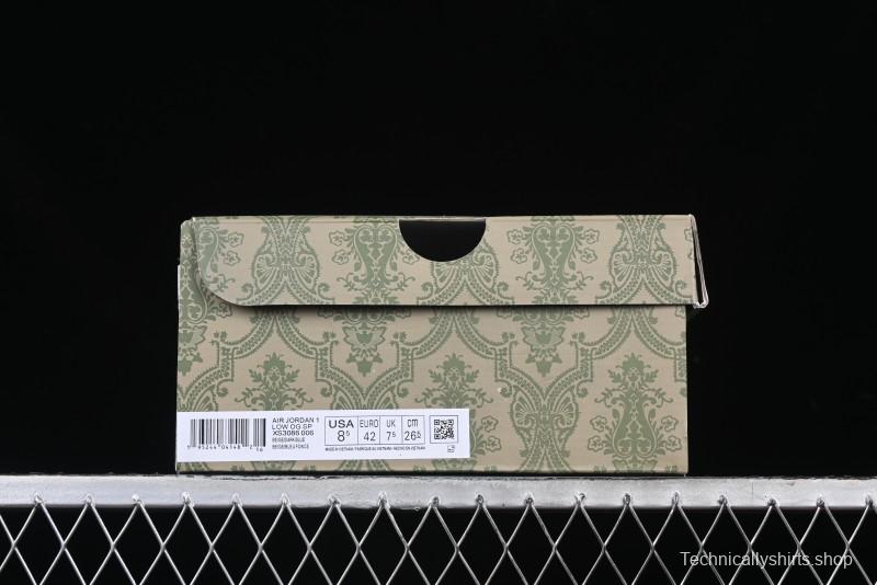 Nike Travis Scott x Fragment Design x Air Jordan 1 Low OG SP AJ1 Collaboration Sneakers - Prussian Blue - XS3086-006