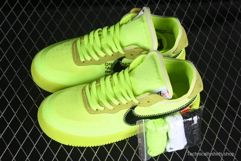 Nike Off White x Air Force 1 Low OW Collaboration Transparent Yellow Sneakers - AO4606-700