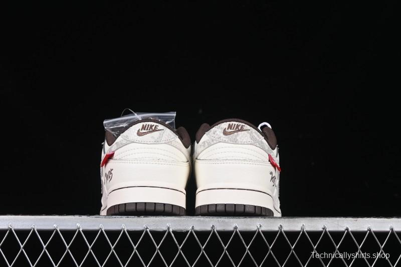 Nike SB Dunk Low Supreme Year of the Snake Limited Edition Grey Python Print Anniversary Custom Low-Top Casual Sneakers - XS1086-018