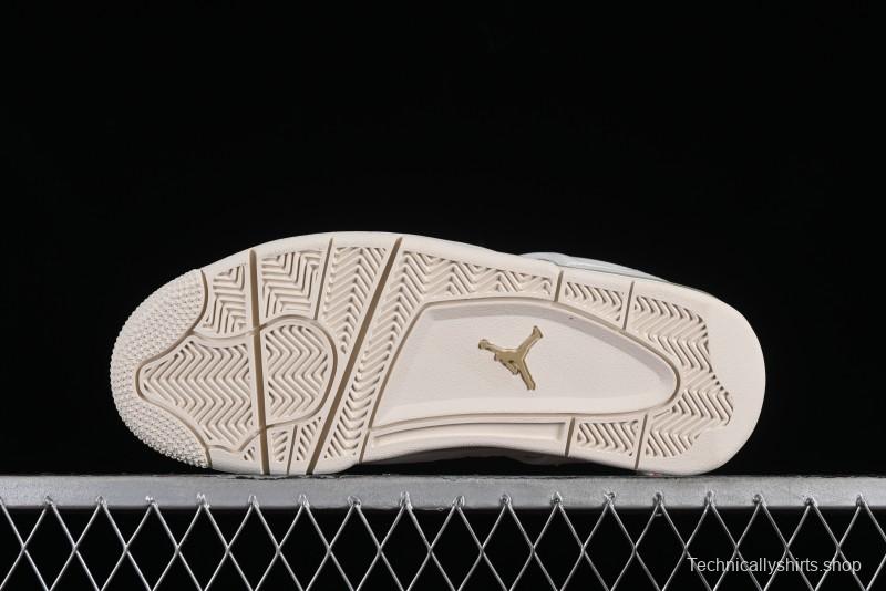 Nike Air Jordan 4 Retro Sneakers with Metallic Gold Design - AQ9129-170