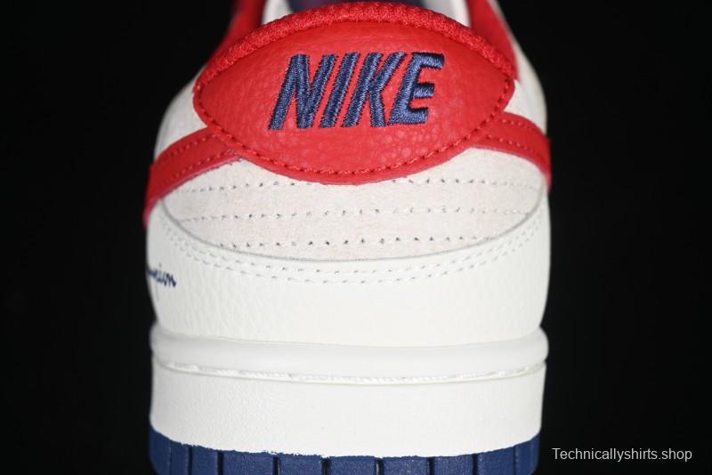 Nike SB Dunk Low Edison Chen Collaboration Blue Red Swoosh Anniversary Custom Low-Top Casual Skate Shoes - DJ2024-099
