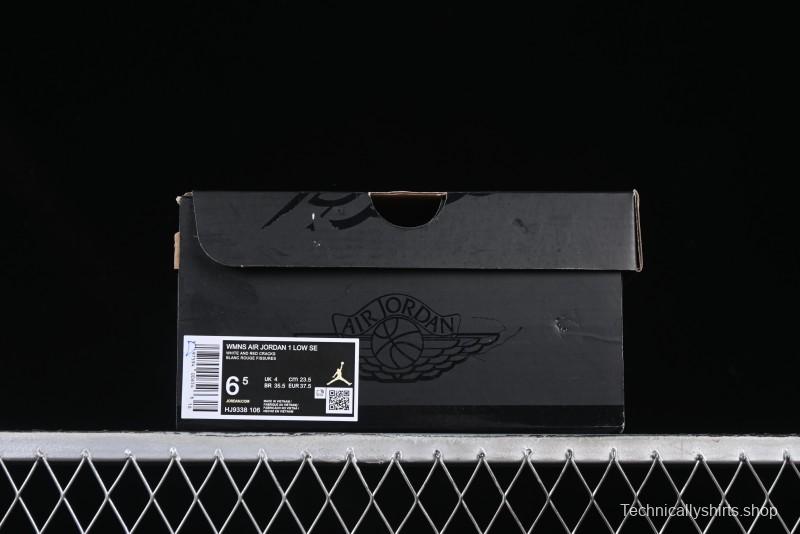 Nike Air Jordan 1 Low AJ1 White Red Casual Sneakers - HJ9338-106