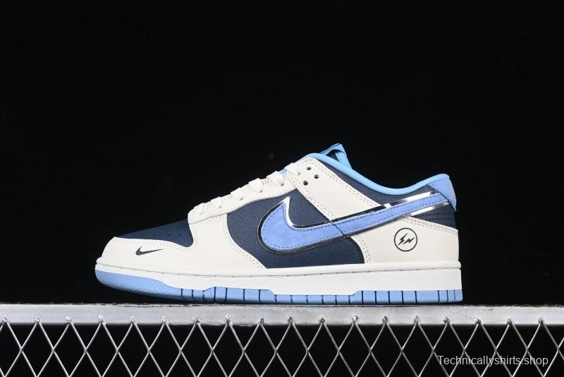 Nike SB Dunk Low Lightning Collaboration - Light Blue Swoosh Anniversary Custom Low-Top Casual Skate Shoes - LW1818-107