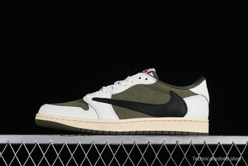 Nike Travis Scott x Air Jordan 1 Low OG AJ1 Reverse Swoosh Sneakers - DM7866-200