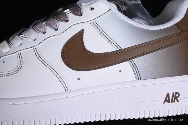 Nike Air Force 1 '07 Low Custom Anime Theme Gradient Brown Swoosh Casual Sneakers - FN0366-103