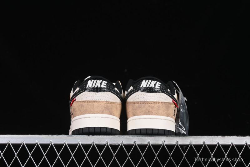 Nike SB Dunk Low Year of the Snake Wheat Black Swoosh Anniversary Custom Low-Top Casual Skate Shoes - YX5066-267