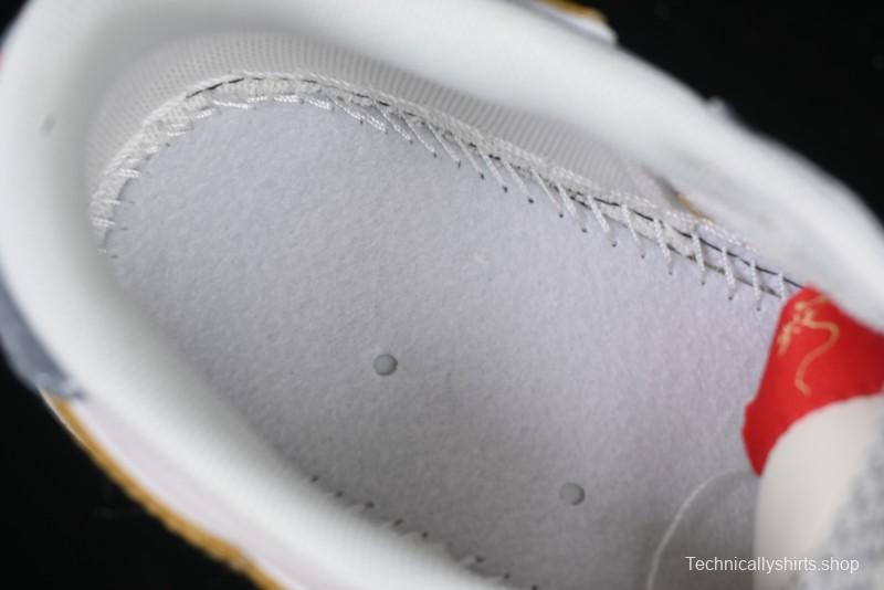 Nike Travis Scott x Fragment Design x Air Jordan 1 Low OG SP AJ1 Snake Year Limited Gold Snake Low-top Casual Sneakers - XZ2025-288