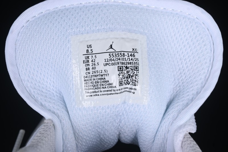 Nike Air Jordan 1 Low AJ1 Casual Sneakers with Cream and Blue Accents - 553558-146