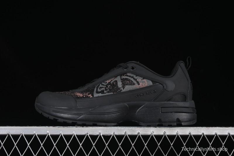 Stone Island Grime Panelled Low-Top Lifestyle Sneakers in Dark Brown - 79FWS0303