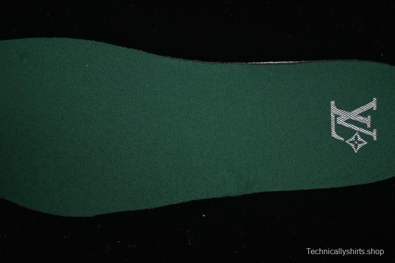 Louis Vuitton Footprint Soccer 2025 Spring Summer Collection Round Toe Lace-Up Low Top Lifestyle Casual Shoes - D.GREEN