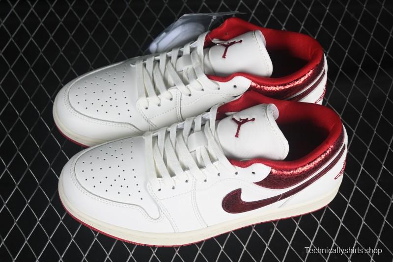 Nike Air Jordan 1 Low AJ1 White Red Low Top Casual Sneakers - HJ9338-106