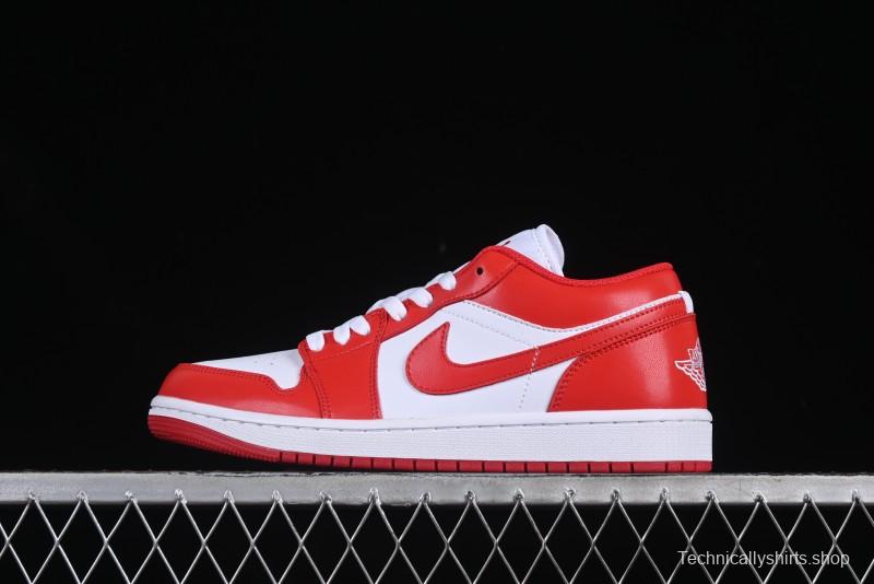 Nike Air Jordan 1 Low AJ1 White Red Casual Sneakers - 553558-166