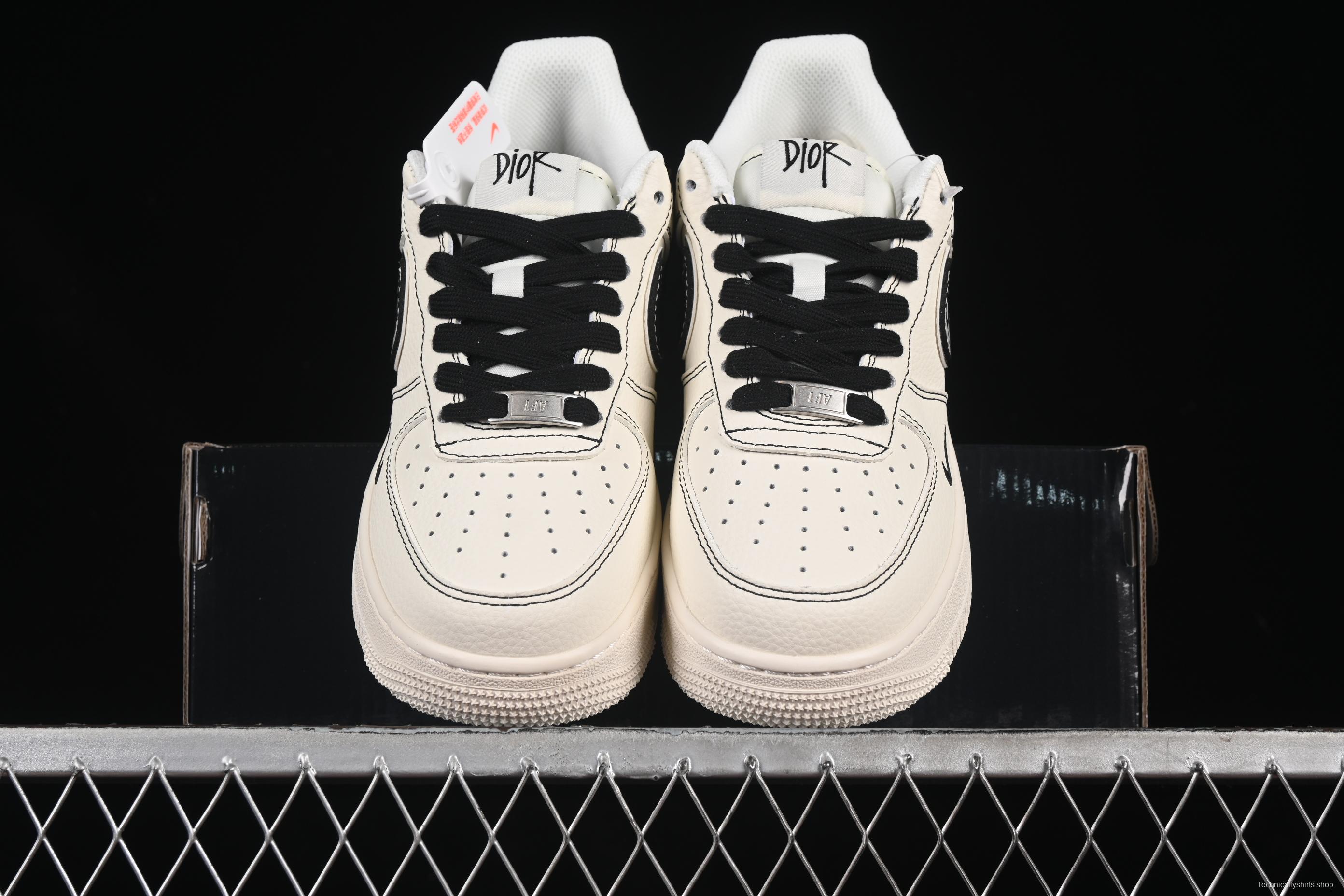 Nike Air Force 1 '07 Low Dior Collaboration Two-Tone Dior Swoosh Casual Sneakers - XS1958-544