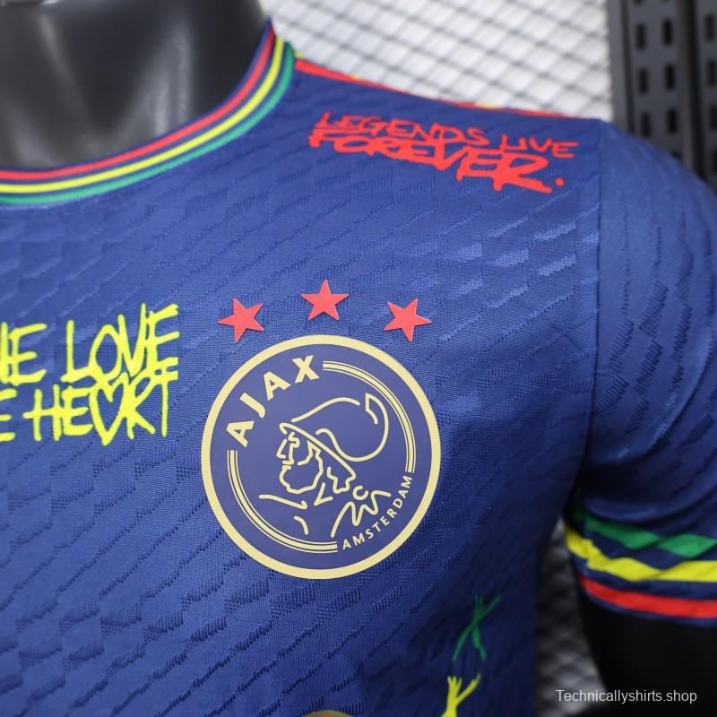 Player Version 25/26 JAjax Jersey with Bob Marley Tribute Design and Inspirational Quotes