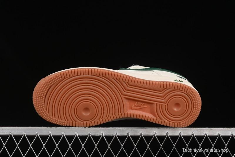 Nike Air Force 1 '07 Low Stussy Collaboration Green Swoosh Gum Sole Casual Sneakers - XX3168-138