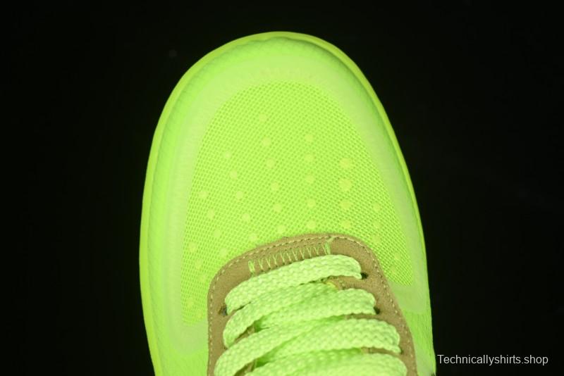 Nike Off White x Air Force 1 Low OW Collaboration Transparent Yellow Sneakers - AO4606-700