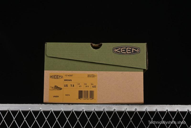 Keen Uneek Flat-M Woven Elastic Outdoor Sandals for Hiking and Water Activities - 1014097 Brown