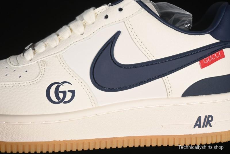 Nike Air Force 1 '07 Low Gucci Collaboration Large Swoosh Gum Sole Casual Sneakers - XS3464-576