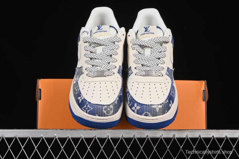 Nike Air Force 1 '07 Low Stussy Collaboration Gradient Denim Casual Sneakers - XS1958-586